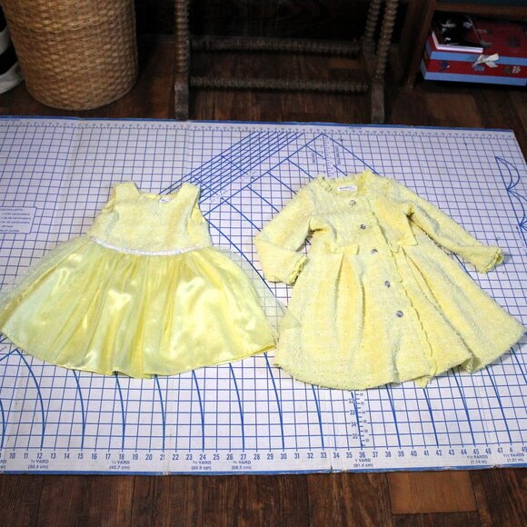 Nanette Kids Yellow Sparkly Dress and Matching Coat, 4T - Picture 2 of 8